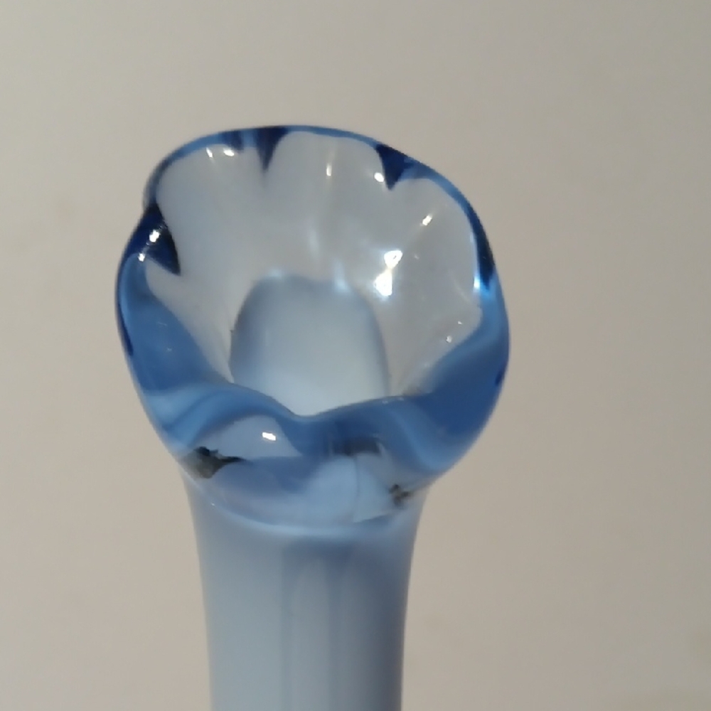 Fenton Blue Art Glass Vase - Picture 6 of 8